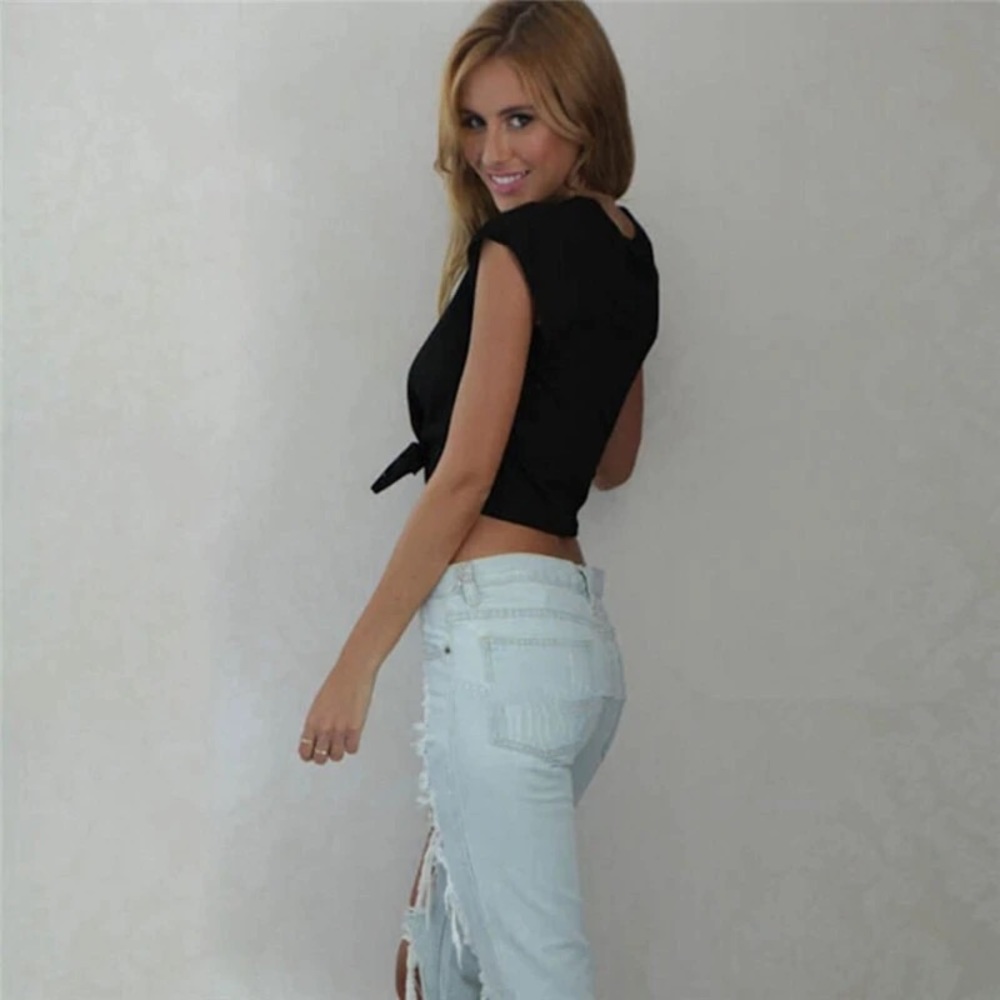 Gray Casual Crop Top - Picture 4 of 8